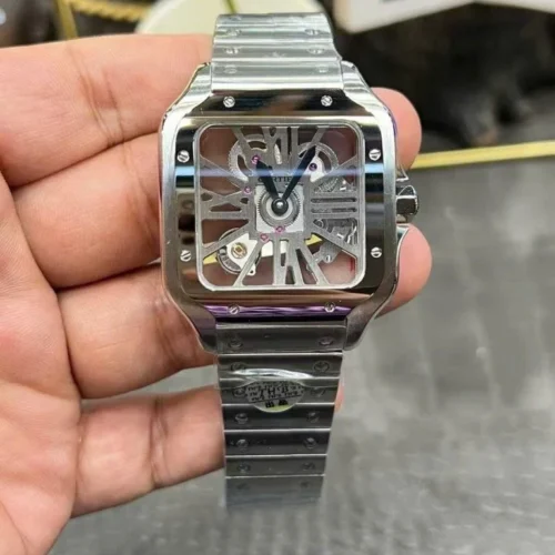 Cartier Santos CRWHSA0015 Super Clone with Skeleton Dial